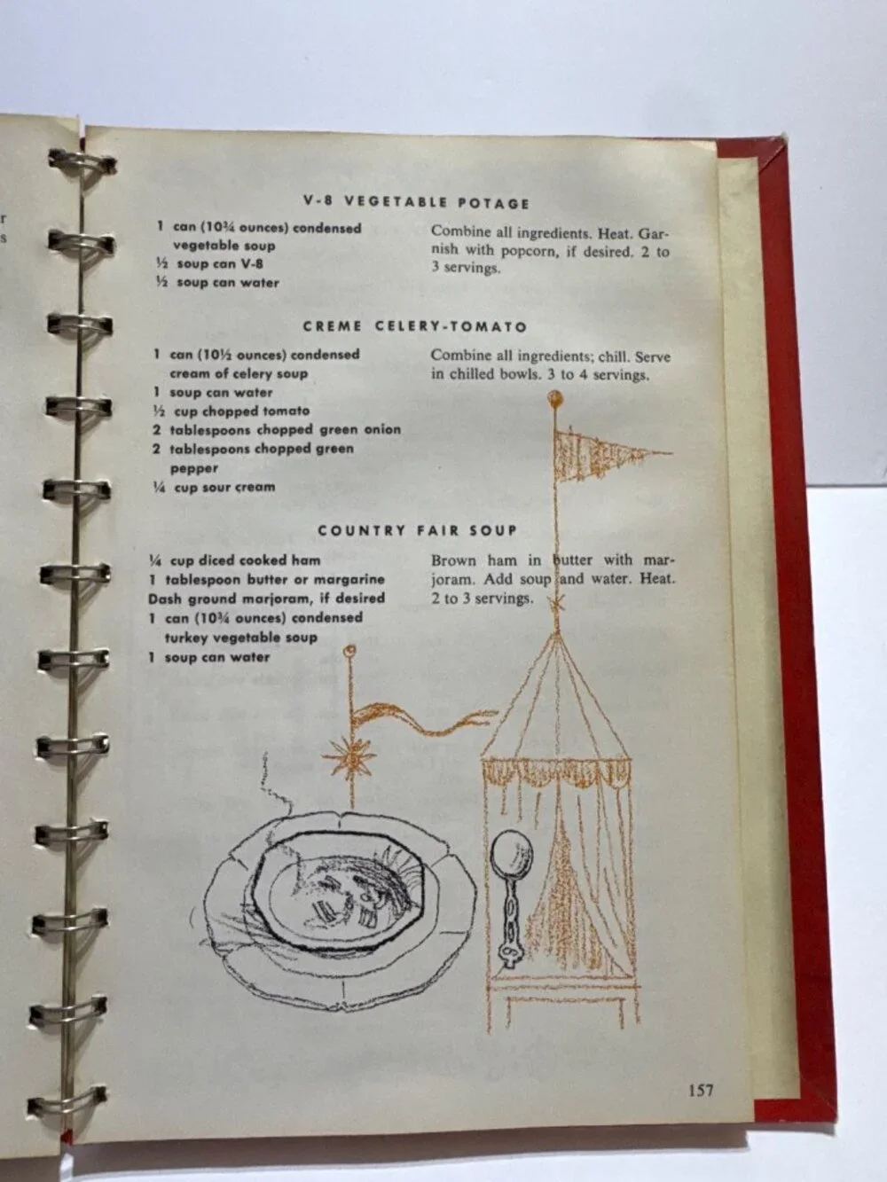Vintage Campbells Cooking With Soup Cookbook 1960s 608 Recipes Hardcover Spiral